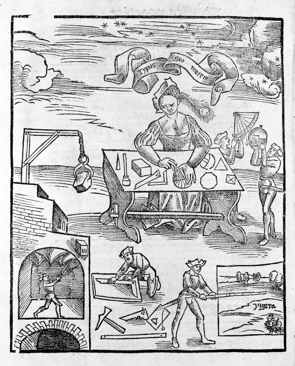 Liberal Sanatlar: La geometria - Gregor Reisch (1467-1525) tarafından "Margarita Philosophica" da. Balya by Gregor Reisch