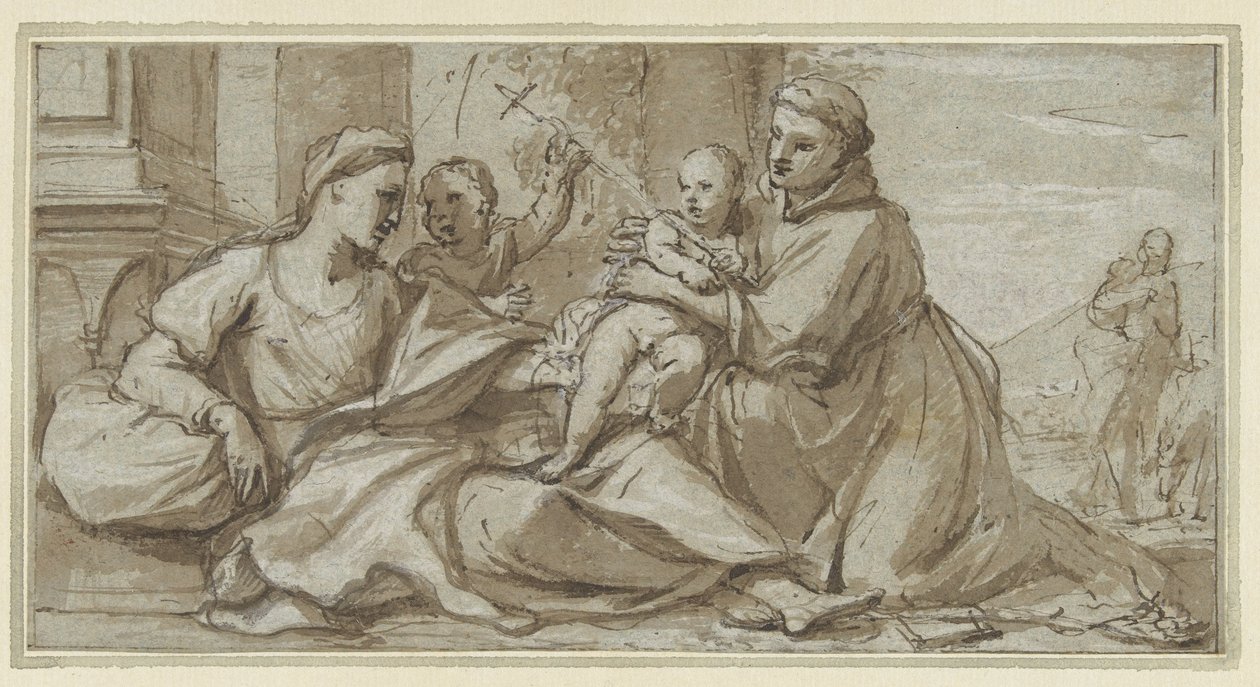 Meryem ile İsa Çocuk, Vaftizci Yahya ve Padua Aziz Anthony by Gregorio Lazzarini