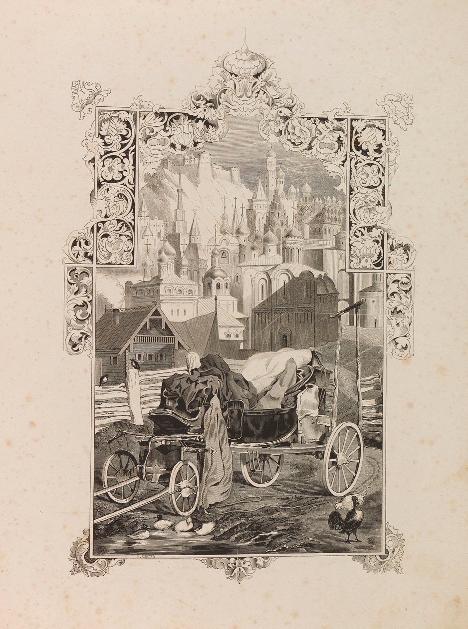 Vladimir Sollogub tarafından yazılan Tarantas The Tarantass adlı romanın ön yüzü, 1845. by Grigori Grigorevich Gagarin