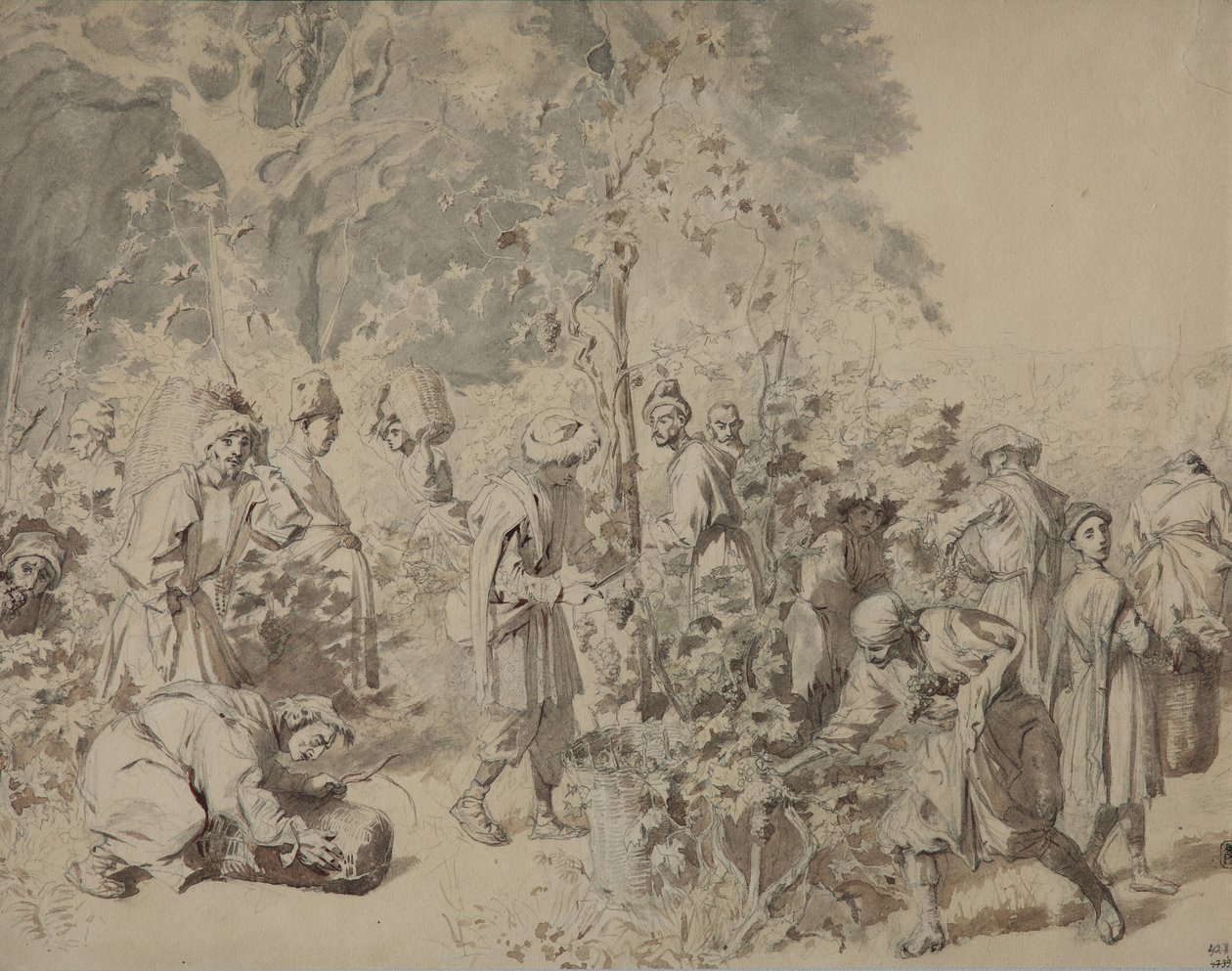Üzüm hasadı, 1840 ve 1847 yılları arasında by Grigori Grigorevich Gagarin