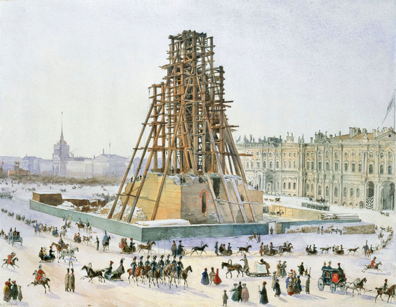 İskelelerdeki Alexander Sütunu, 1833. by Grigori Grigorievich Gagarin