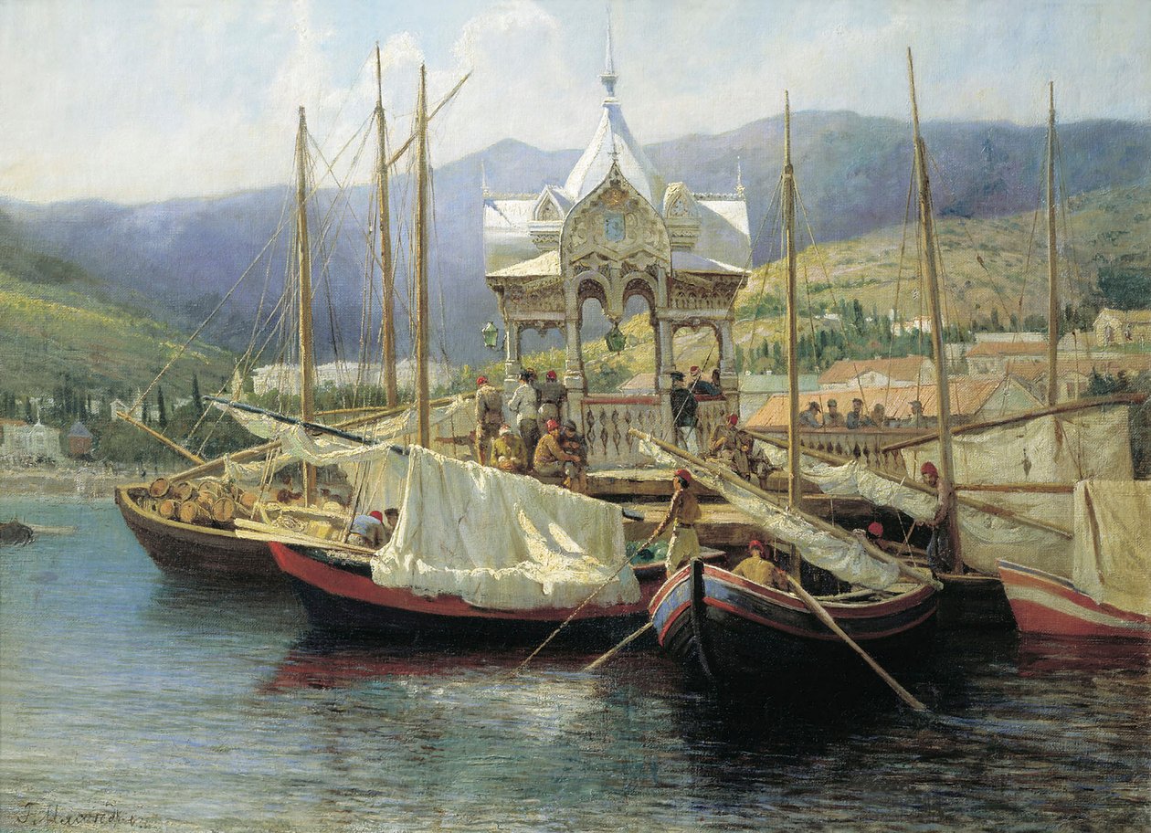 Yalta Limanı, 1890. by Grigori Grigoryevich Myasoedov