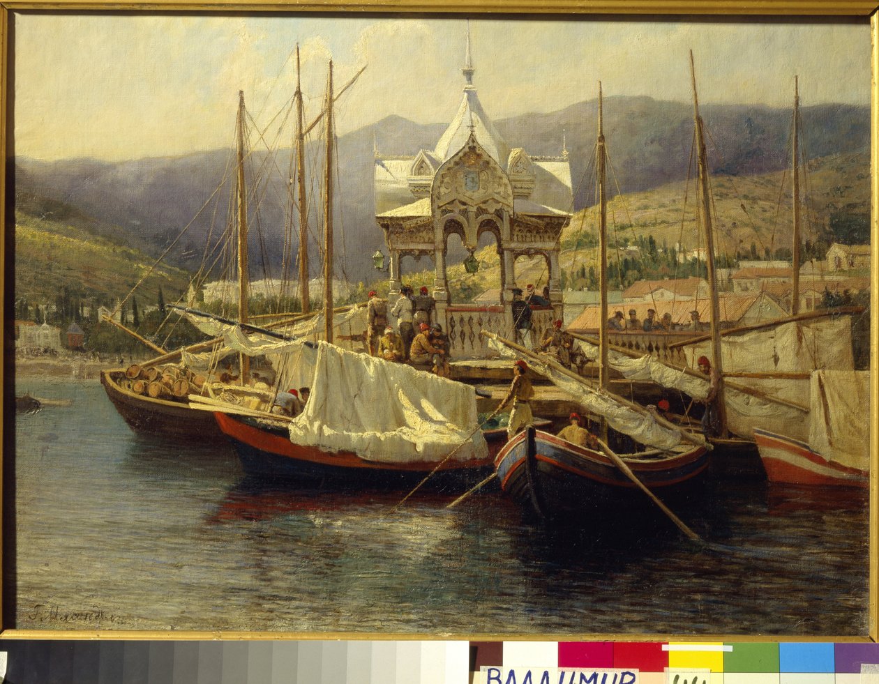 Le port de Yalta (Ukrayna) - Paynture de Grigori (Grigory, Grigory) Grigoryevich Myasoedov (Myasoedov) (1834-1911), huile sur toile by Grigoriy Myasoyedov