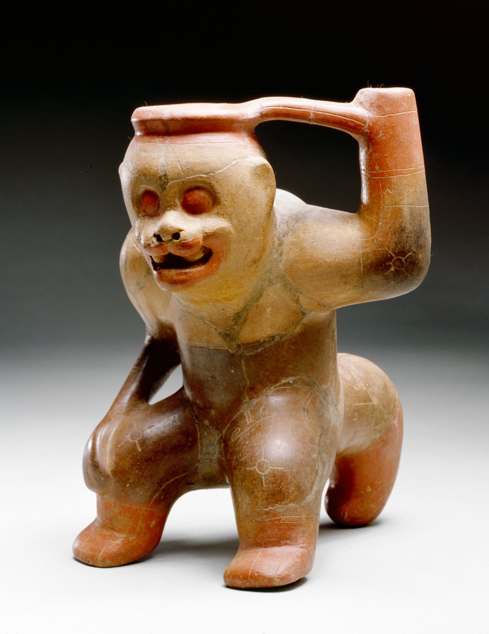 Maymun heykeli kabı, 1-300 (seramik) by Guanacaste Nicoya Culture