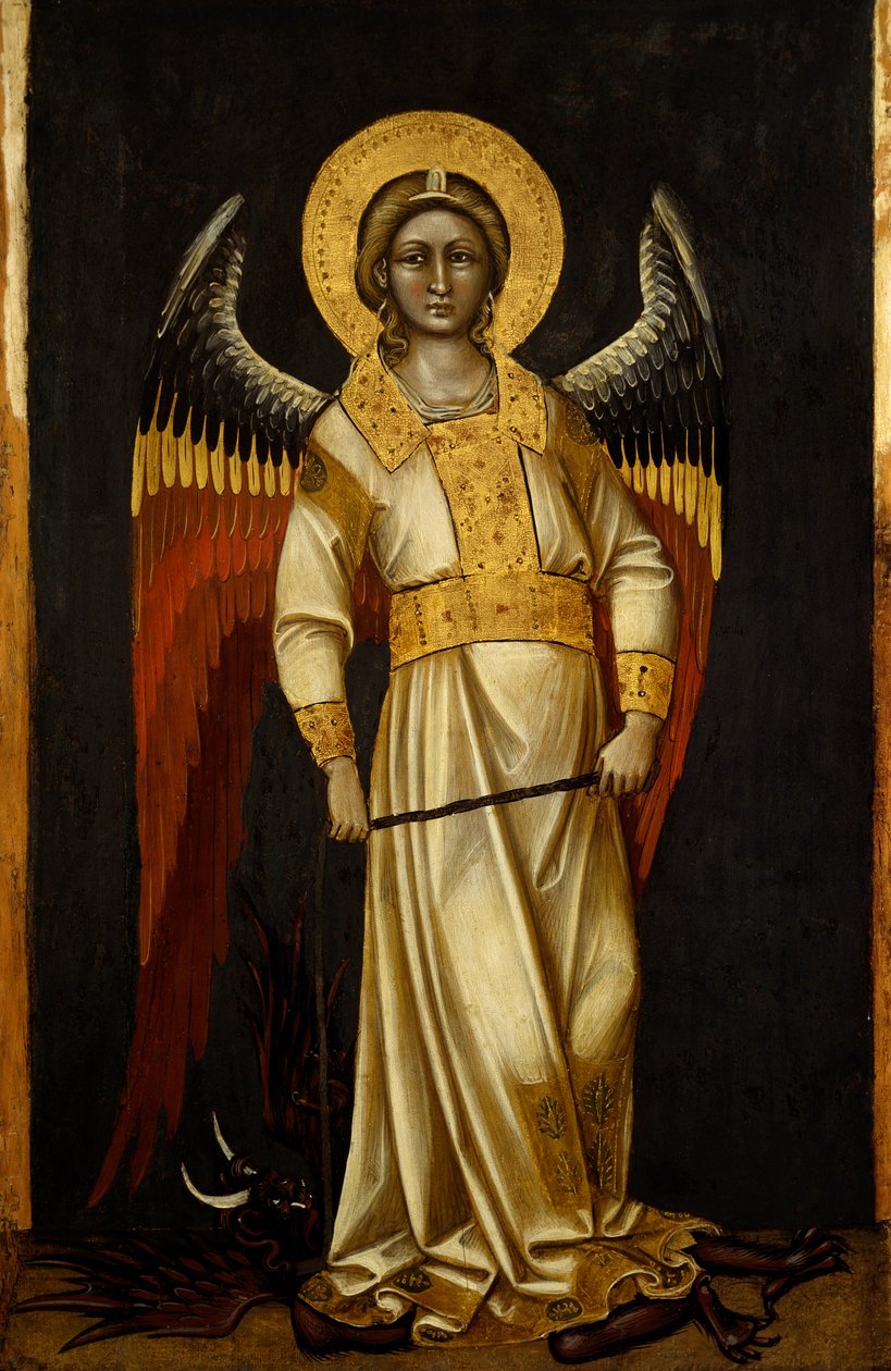 Guariento tarafından zincirde iblisli melek (aktif 1338-1367 veya 1370), panelde tempera, yaklaşık 1354 by Guariento di Arpo