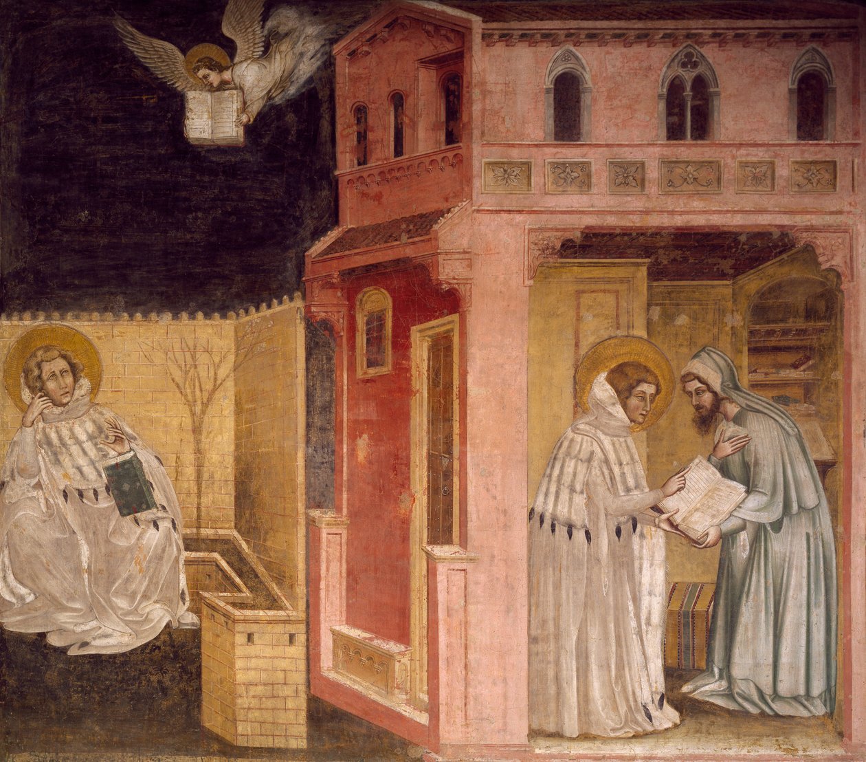 Aziz Augustine Vizyonu, Aziz Philip ve Aziz Augustine Öykülerinden sahne, Guariento tarafından (1338