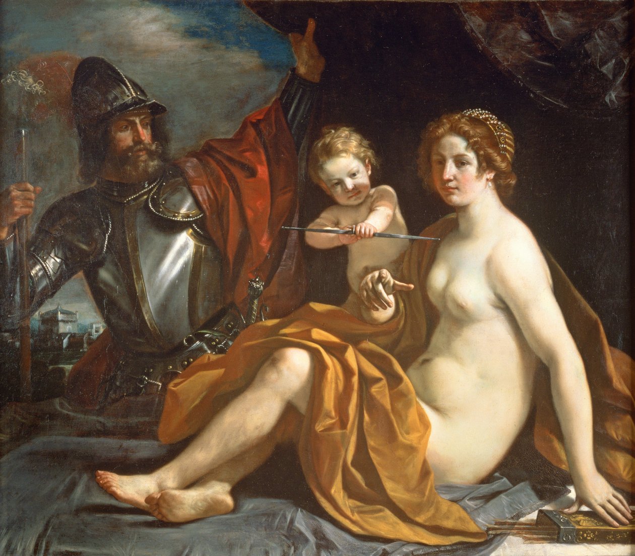 Venüs, Mars ve Aşk Tanrısı by Giovanni Francesco Barbieri