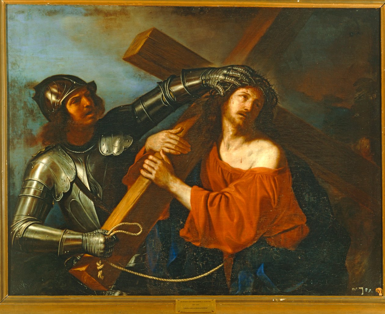 İsa çarmıhı taşıyor. 10014554 ... by Guercino (1591-1666)