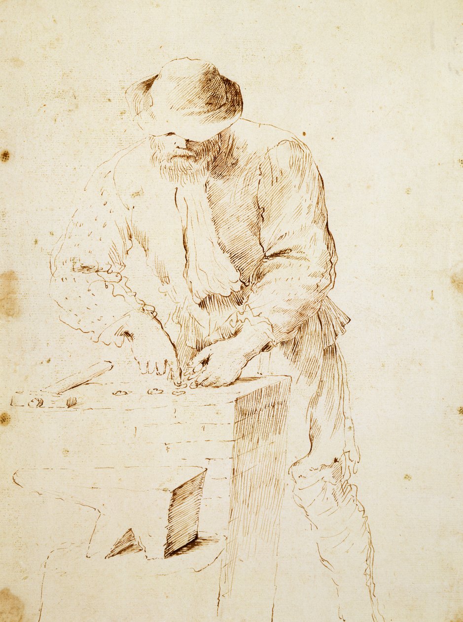 Madeni para basan, Giovanni Francesco Barbieri, Guercino (1591-1666) olarak bilinir, Çizim, İtalya by Guercino