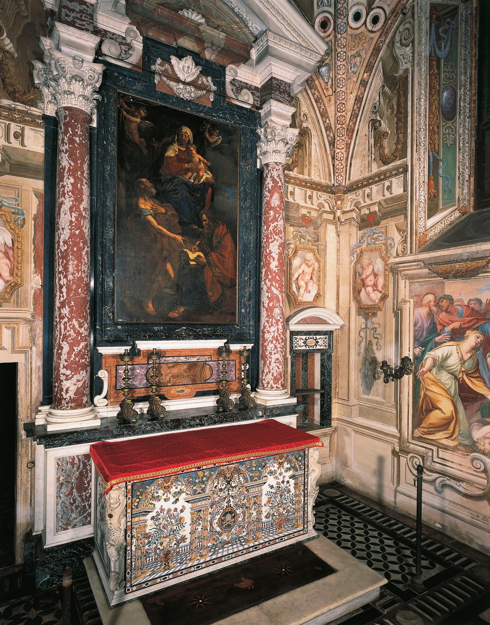 Aziz Peter ve Paul ile Madonna ve Çocuk by Guercino