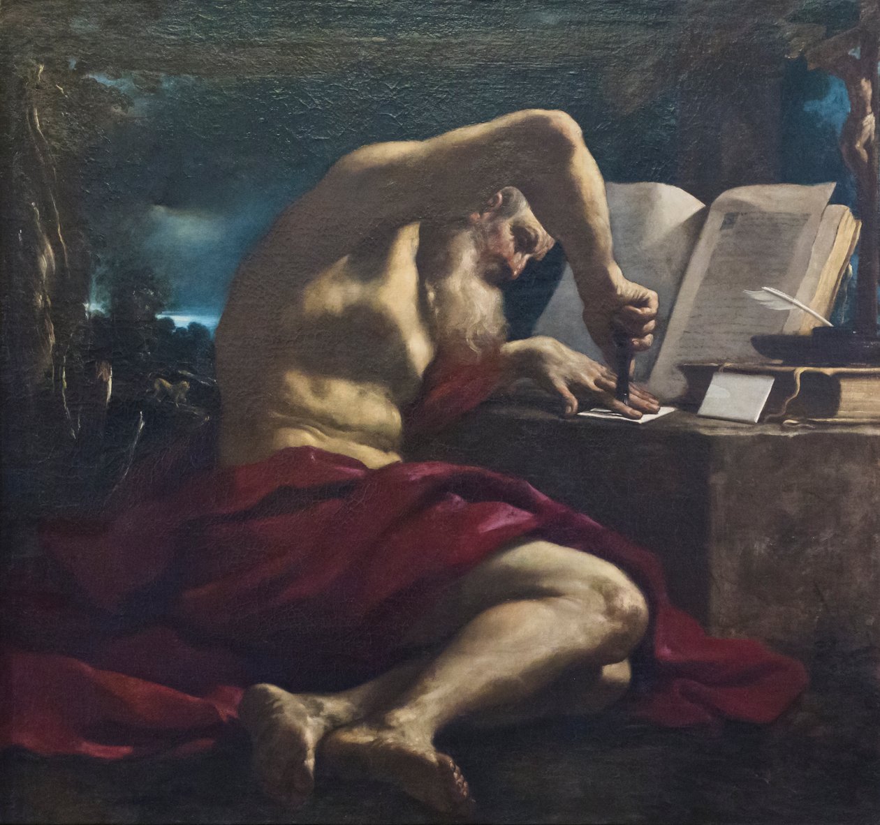 Saint Luke, Guercino ve atölye by Guercino (1591 1666)