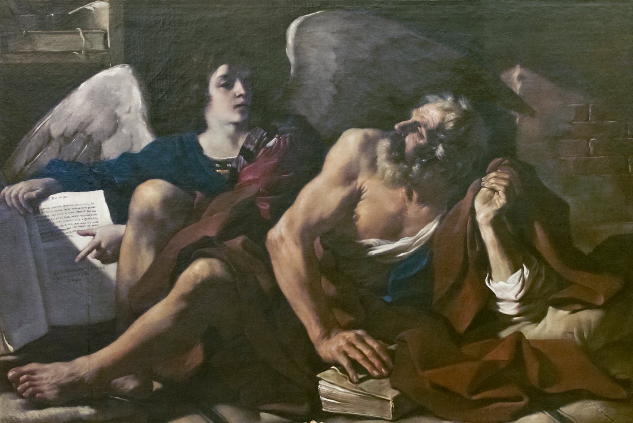 Aziz Matta ve Melek by Guercino (1591 1666)