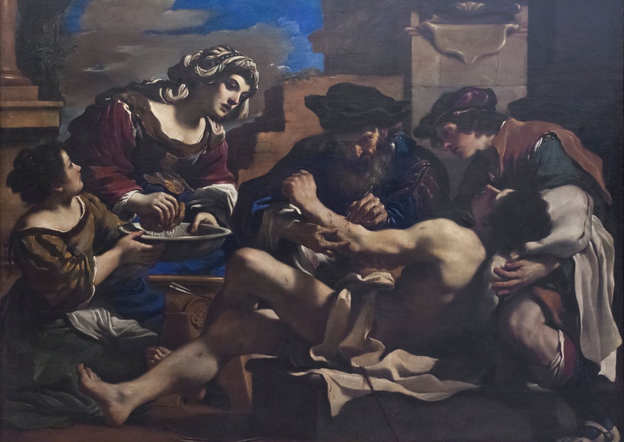 Irene'in baktığı St Sebastian by Guercino (1591 1666)