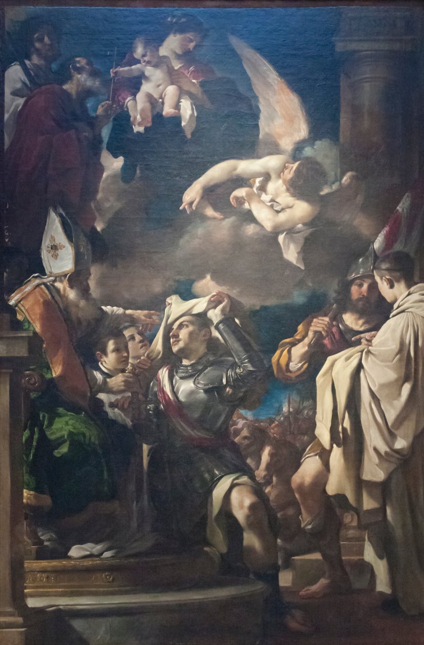 Aquitaine'li Aziz William kukuletayı alıyor by Guercino (1591 1666)