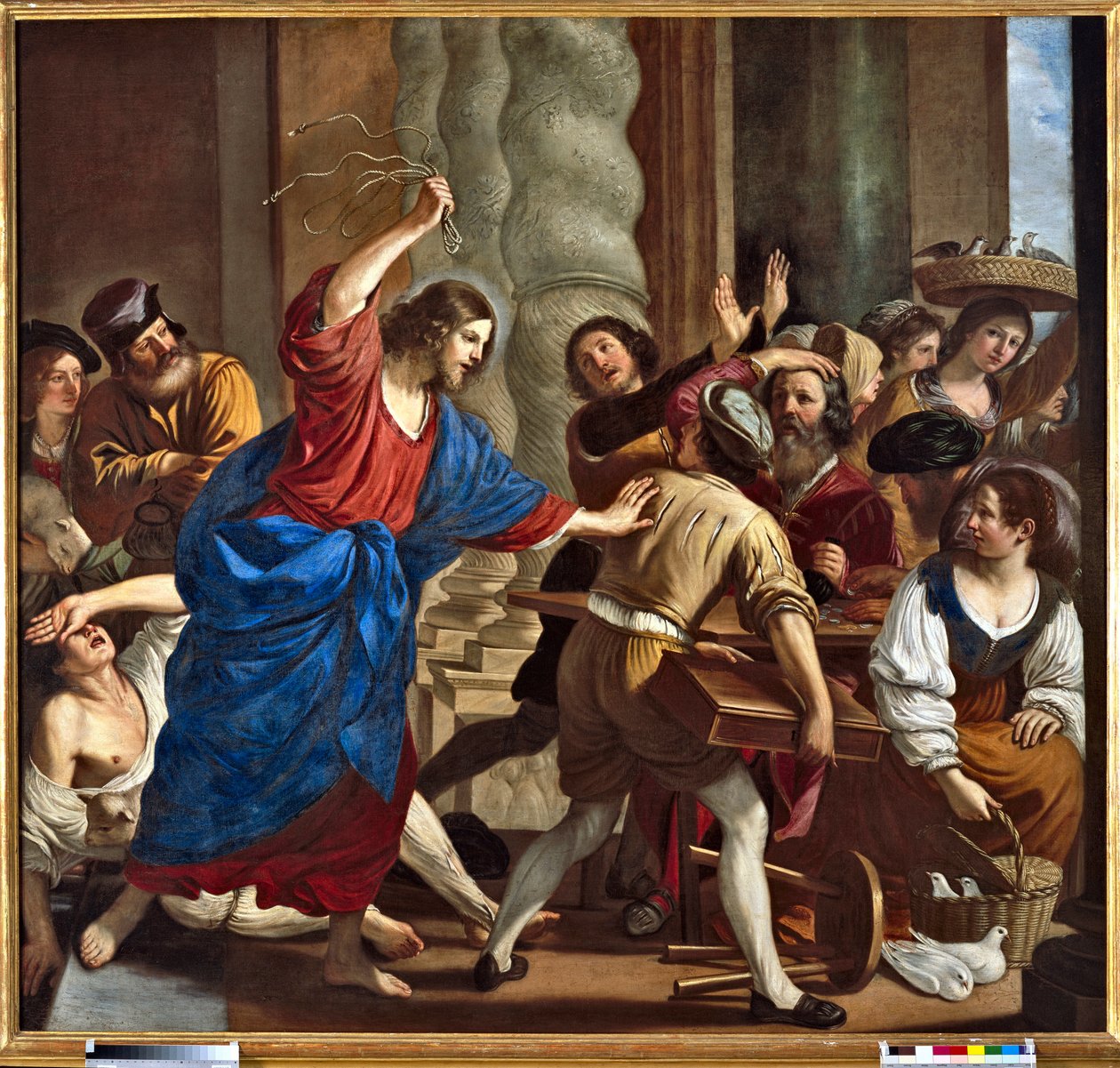 Mesih Tefecileri Tapınaktan Sürerken Giovanni Francesco Barbieri dit Il Guercino (Guerchin) tarafından Tablo (1591-1666) by Guercino