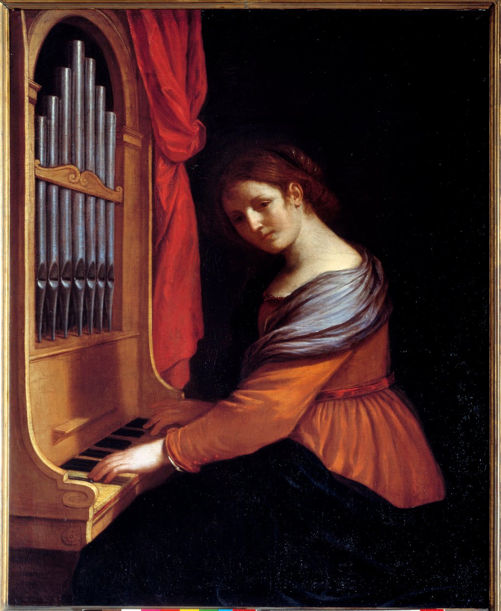 Aziz Cecile. Barbieri Giovanni Francesco dit Le Guerchin tarafından yapılan boyama (1591-1666) by Guercino