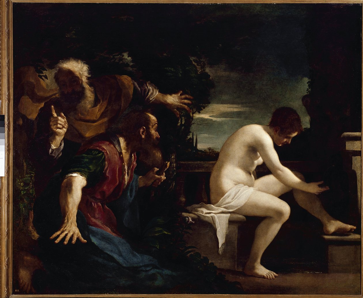 Suzanne ve Yaşlılar - Tuval üzerine yağlı boya by Guercino