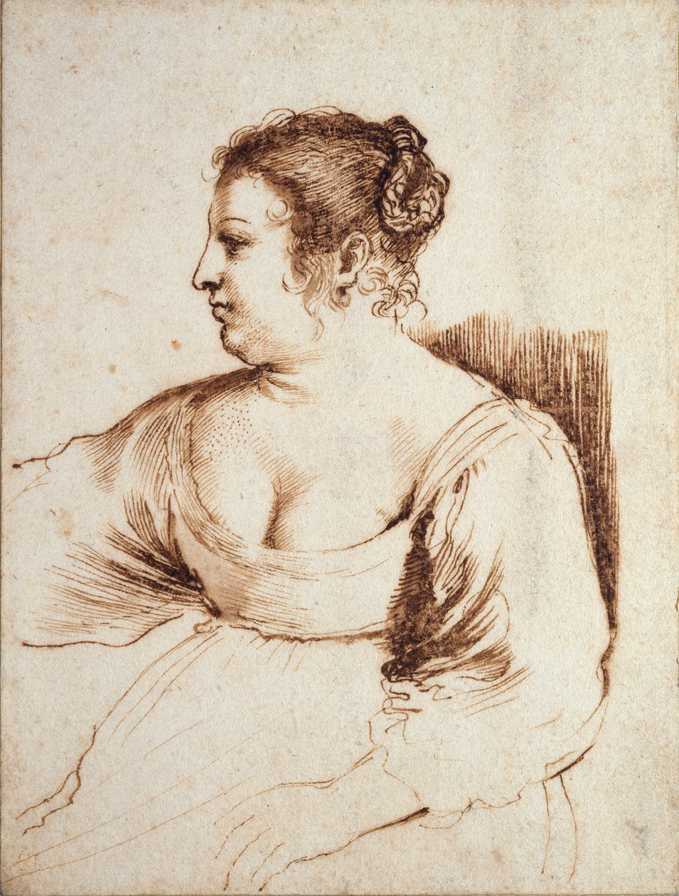 Oturan Kadın, 1640-1649 by Guercino