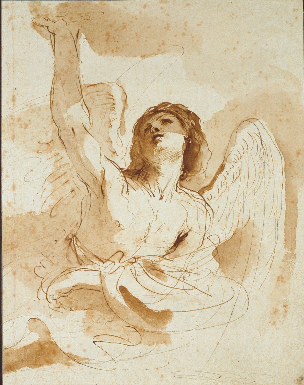 Bir Melek, 17. yüzyılın başlarında by Guercino