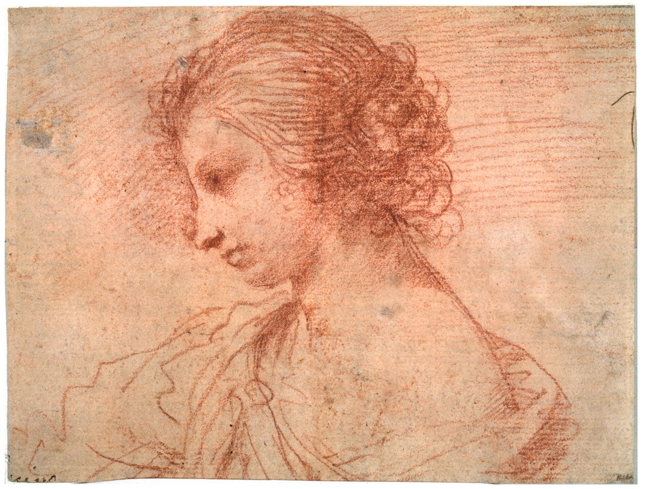 Genç bir kadının göğüs portresi, 17. yüzyıl by Guercino