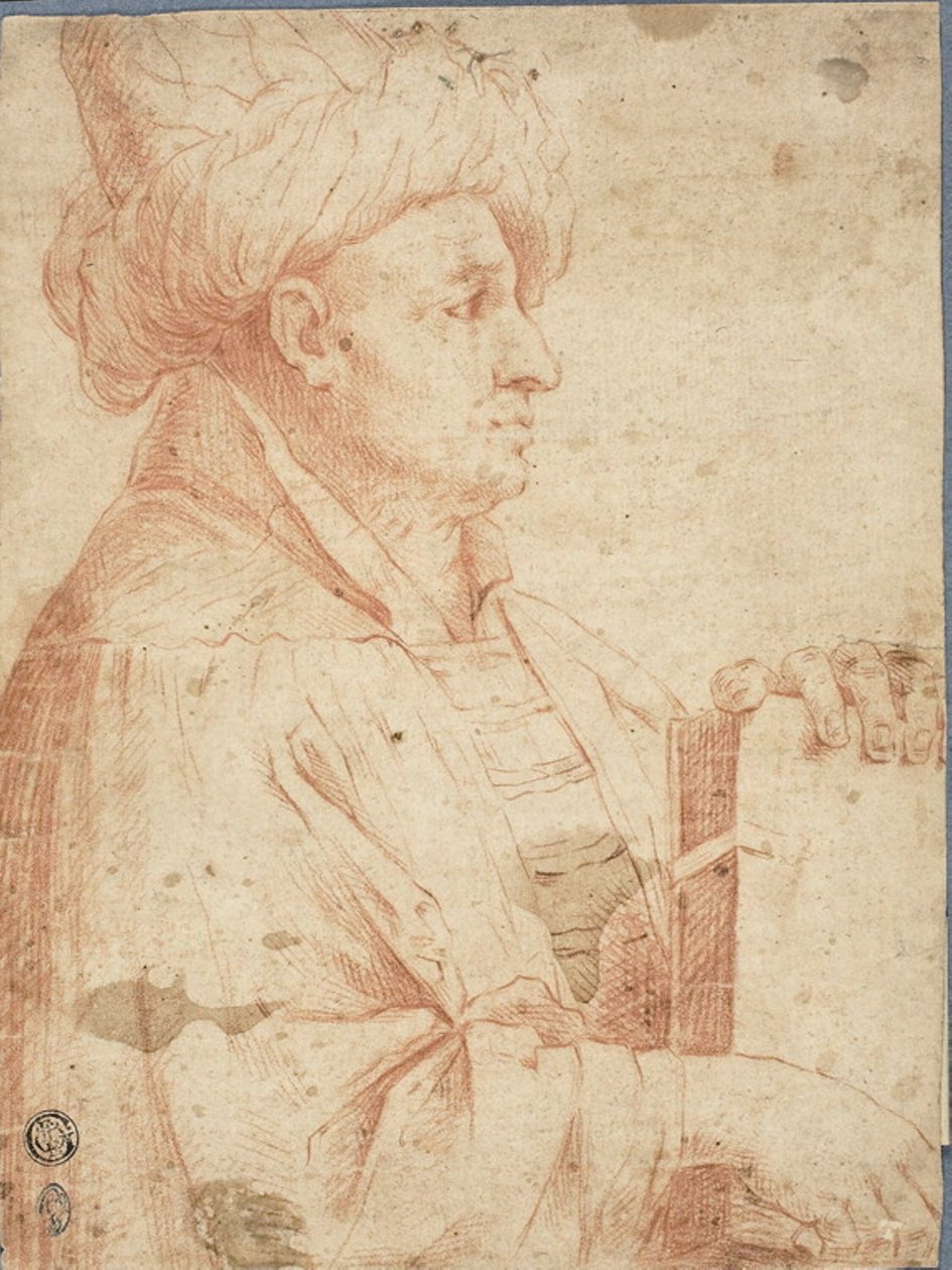 Kitaplı Sarıklı Adamın Büstü by Guercino