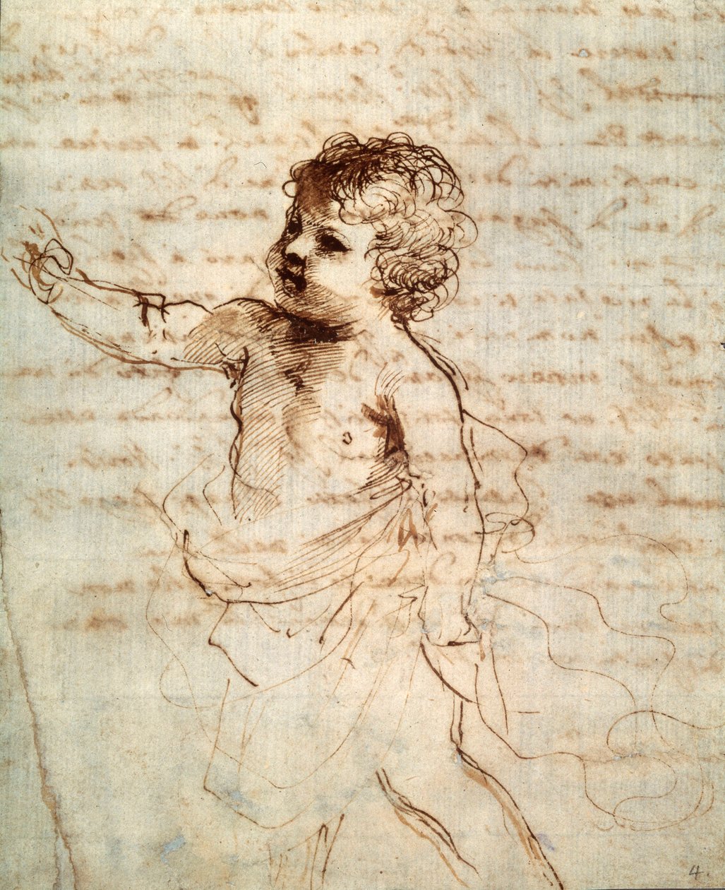 Perdelikte Childs figürü, 17. yüzyıl by Guercino