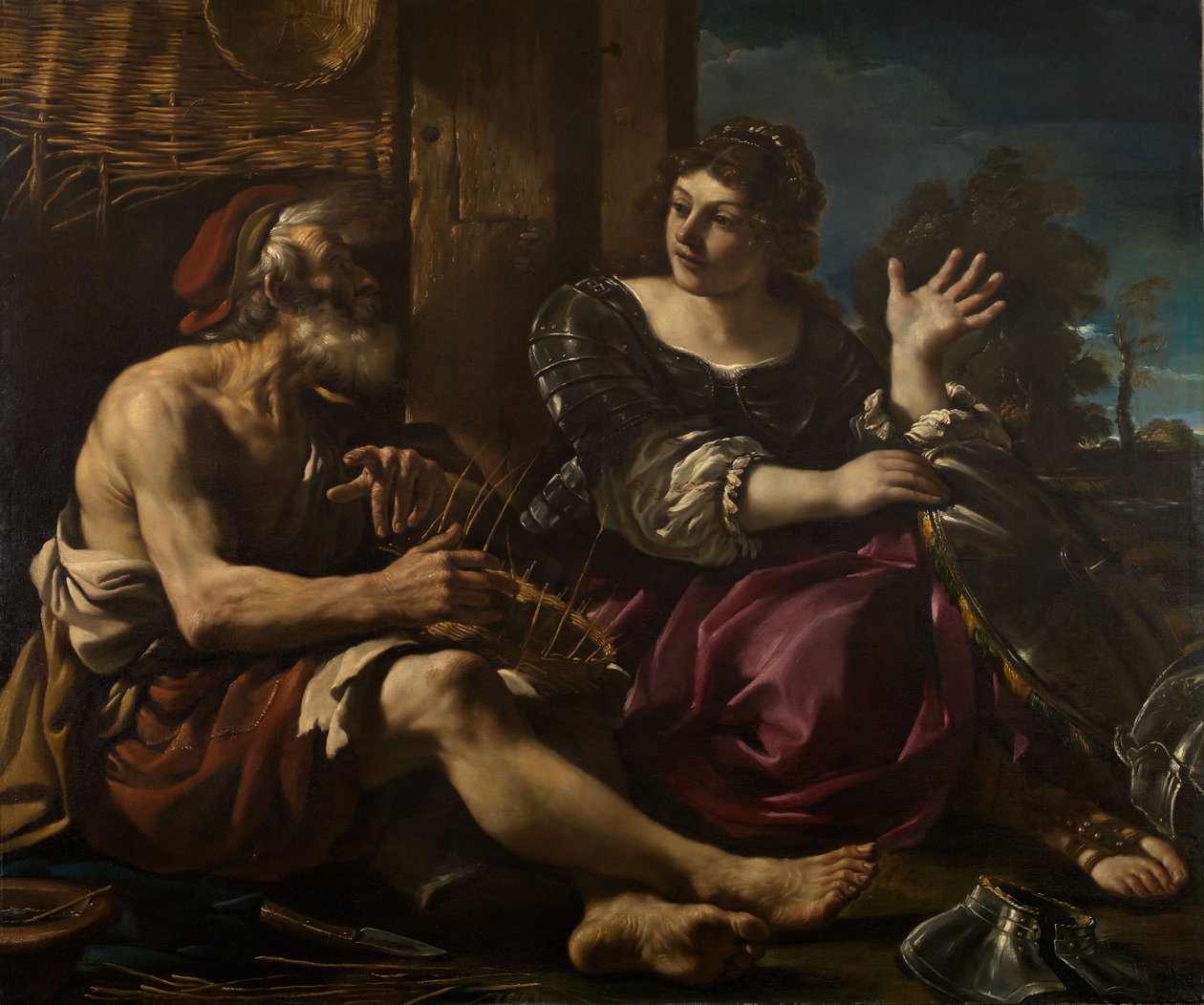 Erminia ve Çoban, 1619-20. by Guercino