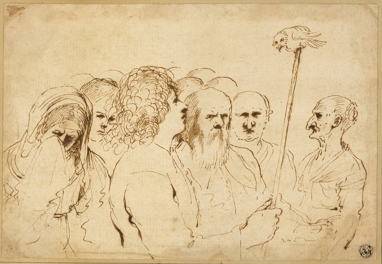 Bir Kutupta Baykuş ile Rakamlar Grubu by Guercino