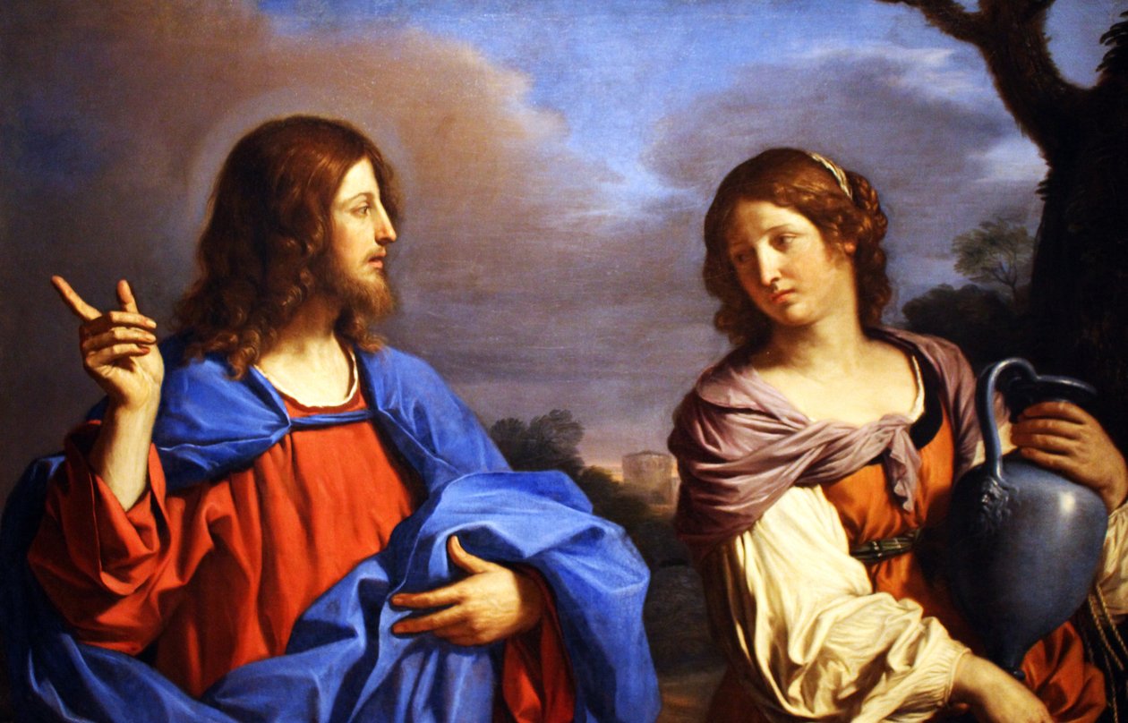 İtalyanca:  Cristo e la Samaritana al pozzo İsa ve Samiriyeli Kadın Kuyu Başında by Guercino