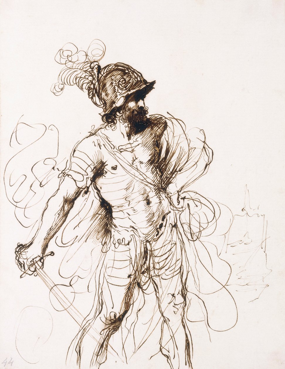 Mars, Kılıcı Çekilmiş, Sağa döndü, by Guercino