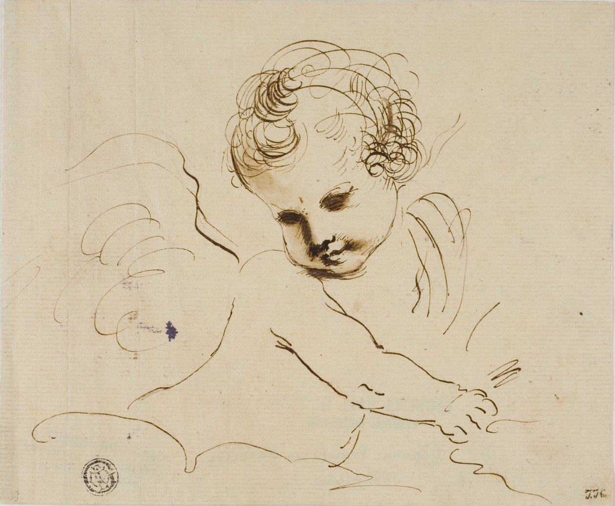 Bulutlarda Putto by Guercino