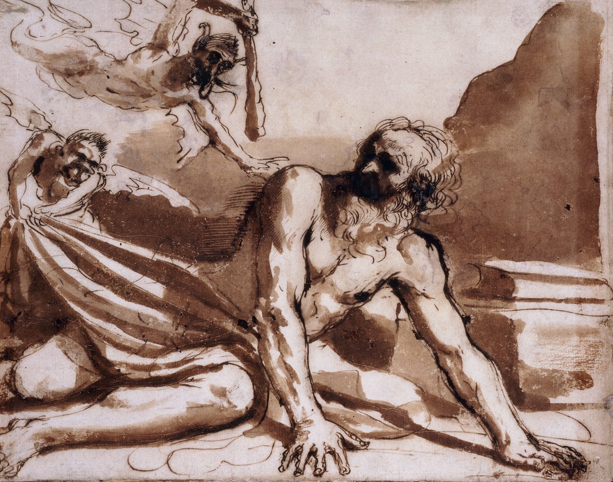 Şeytanlar Tarafından Dövülen Aziz Anthony, by Guercino