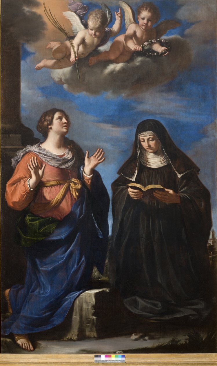 Aziz Gertrude ve Lucretia, 1645 by Guercino