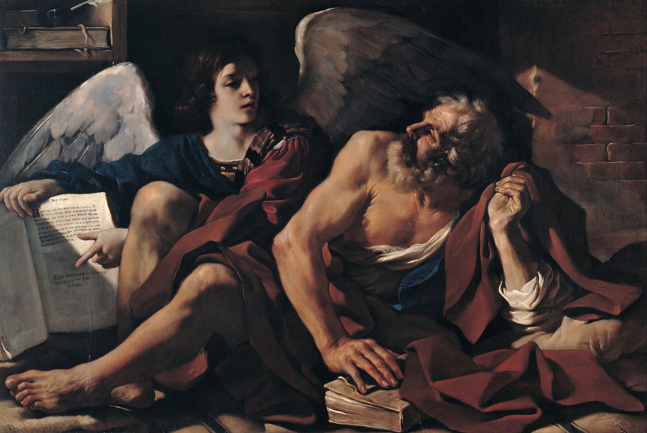 Aziz Matta ve Melek, 1622 by Guercino