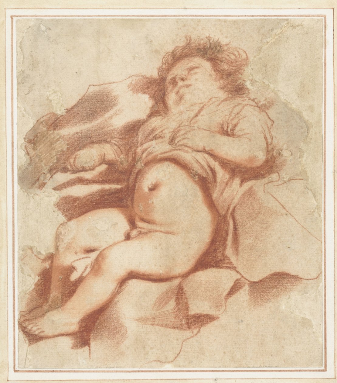 Uyuyan bir çocuğun incelenmesi by Guercino