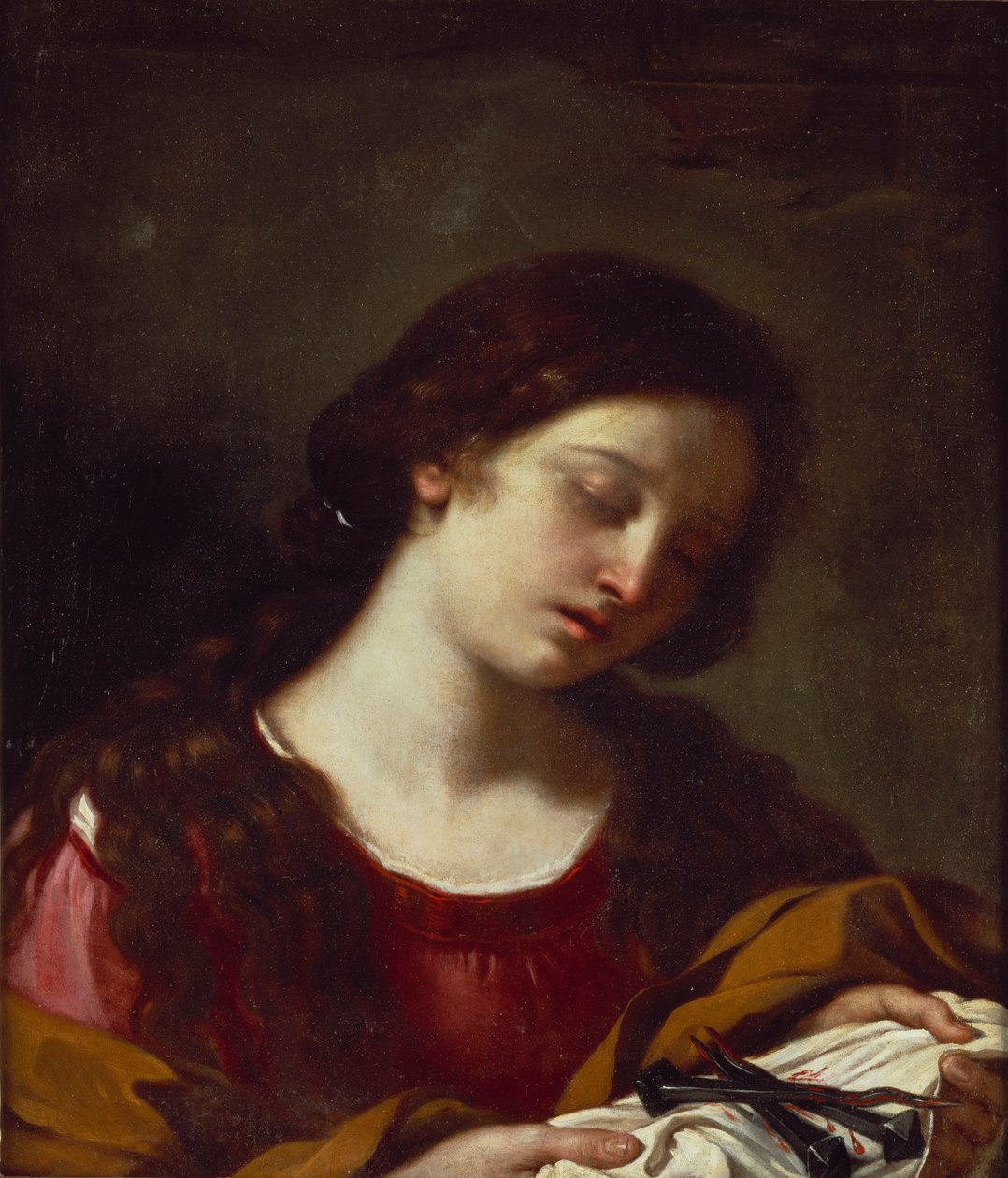 Magdalen Tutkunun Tırnaklarını İnceliyor by Guercino