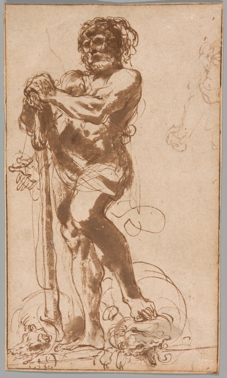 Yenilen Hydra ile Muzaffer Herkül by Guercino