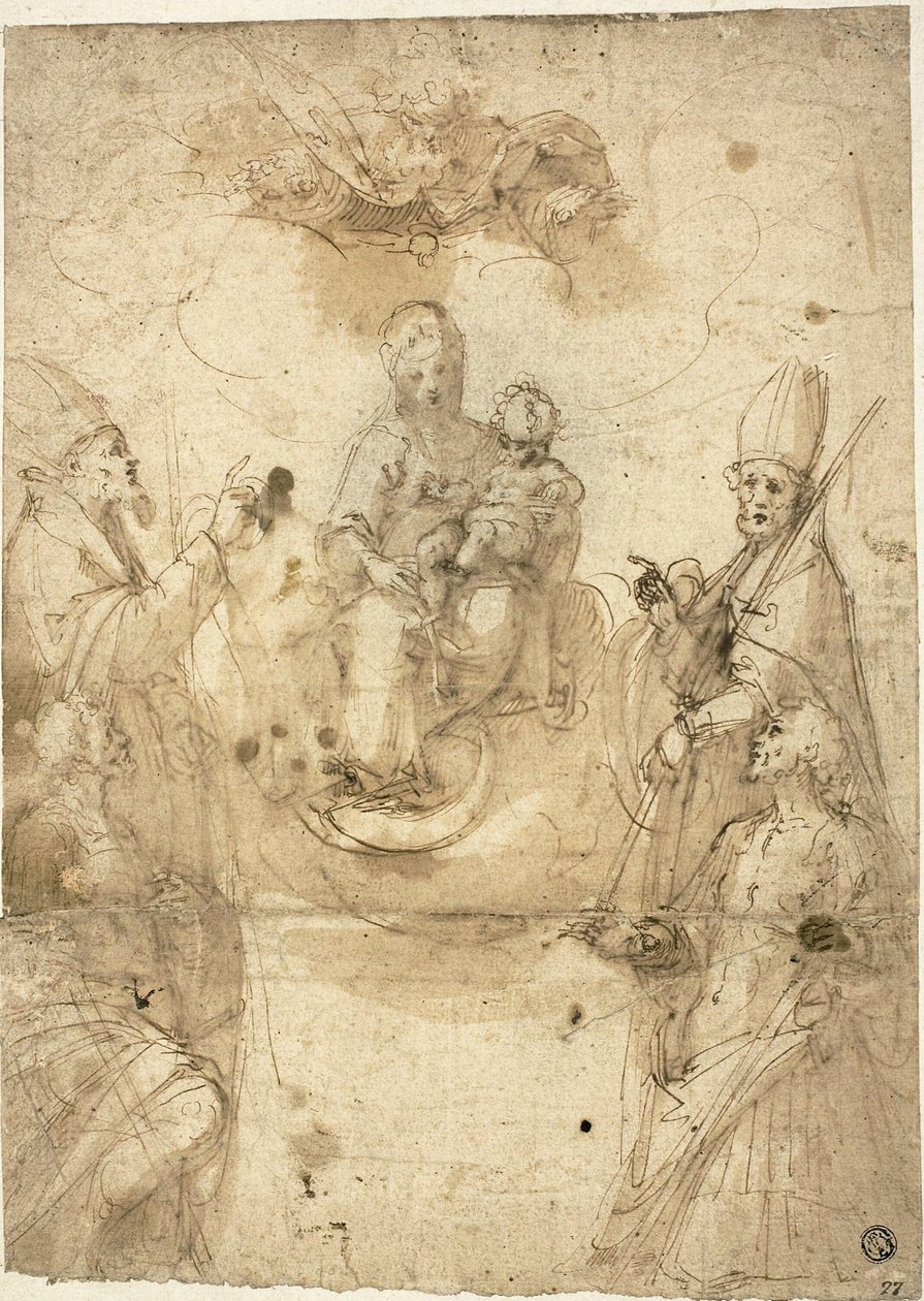 Azizlere Tapan Madonna ve Çocuk by Guglielmo Caccia