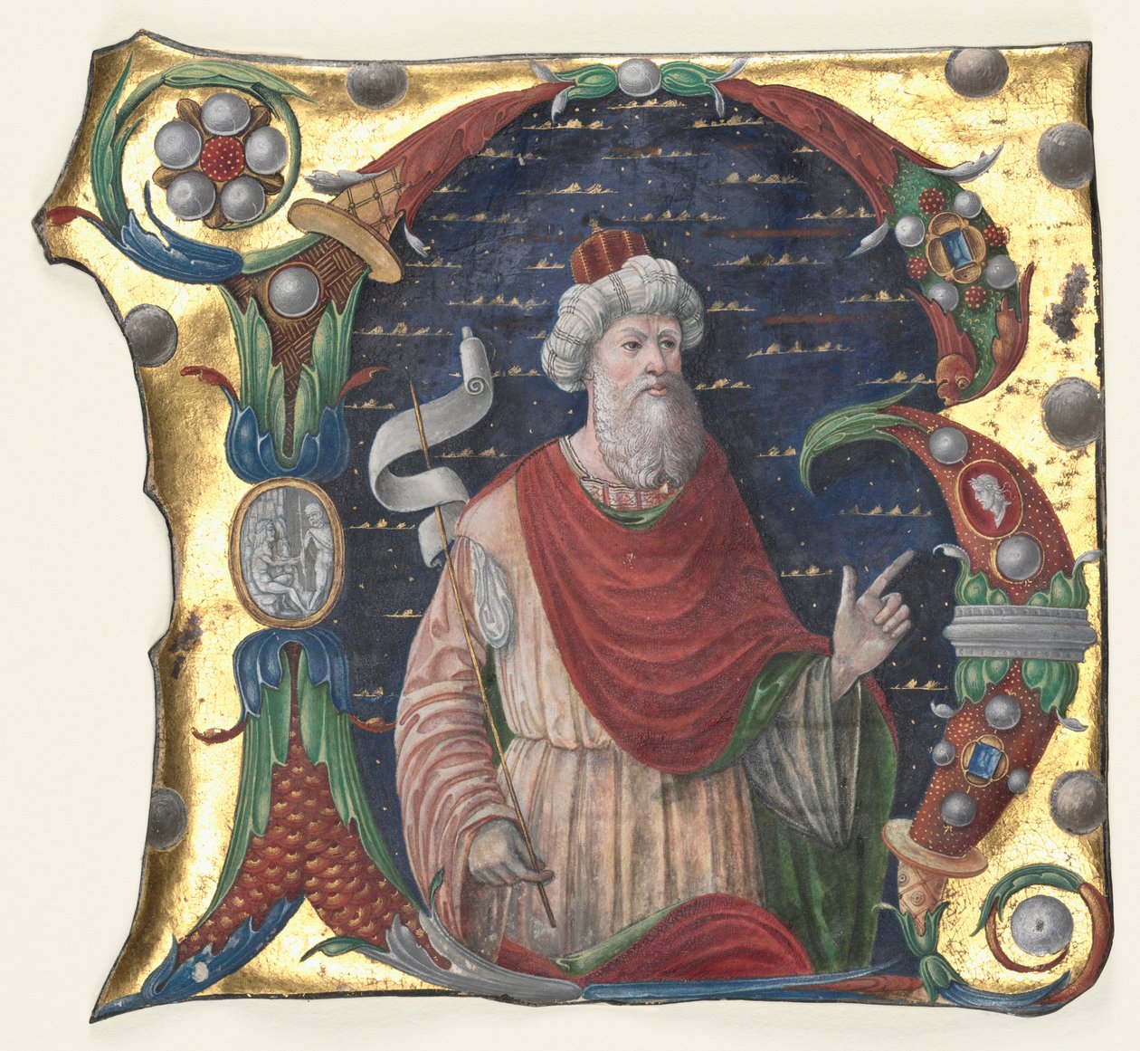 Kral David, c ile bir Koro Kitabından İlk R. 1470-1480. by Guglielmo Giraldi del Magri [or del