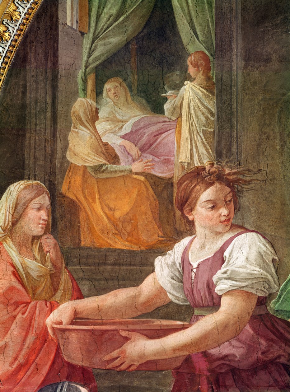 Nativity of the Blessed Virgin Mary (detail of a group of women around Saint Anne), 1611  by Guido Reni