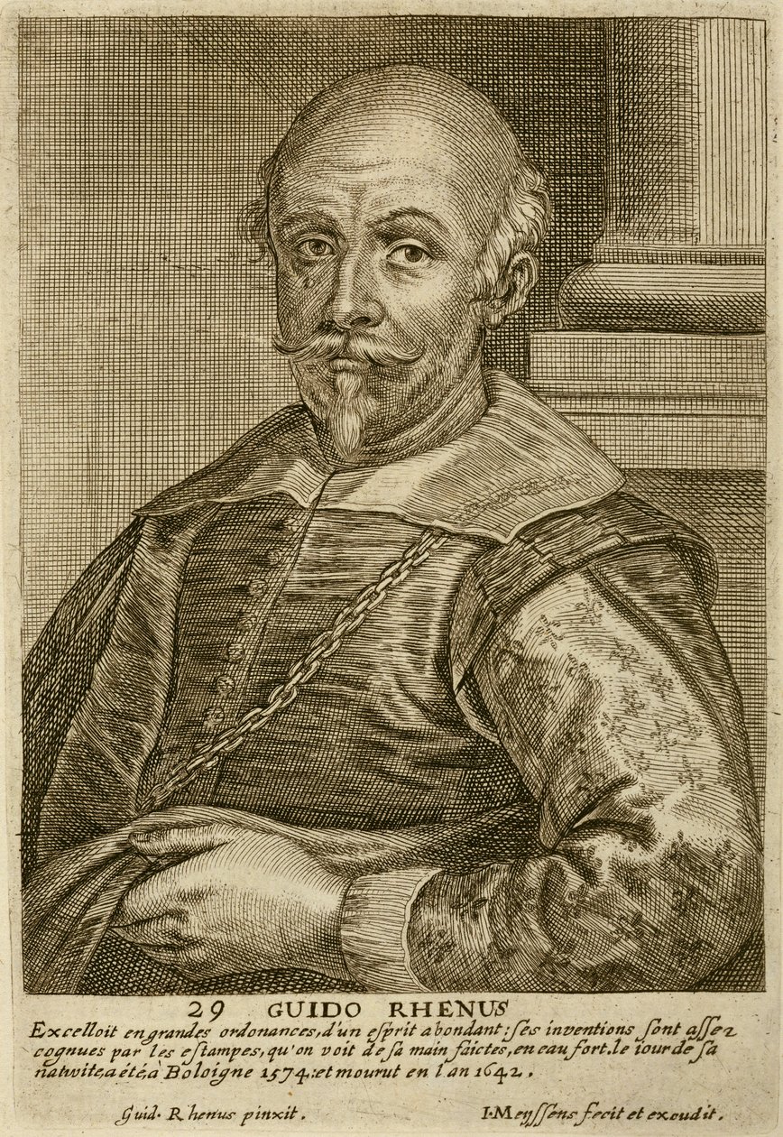 Otoportre, bir dizi sanatçı portresinden levha 29, Joannes Meyssens (1612-70) tarafından oyulmuş by Guido Reni