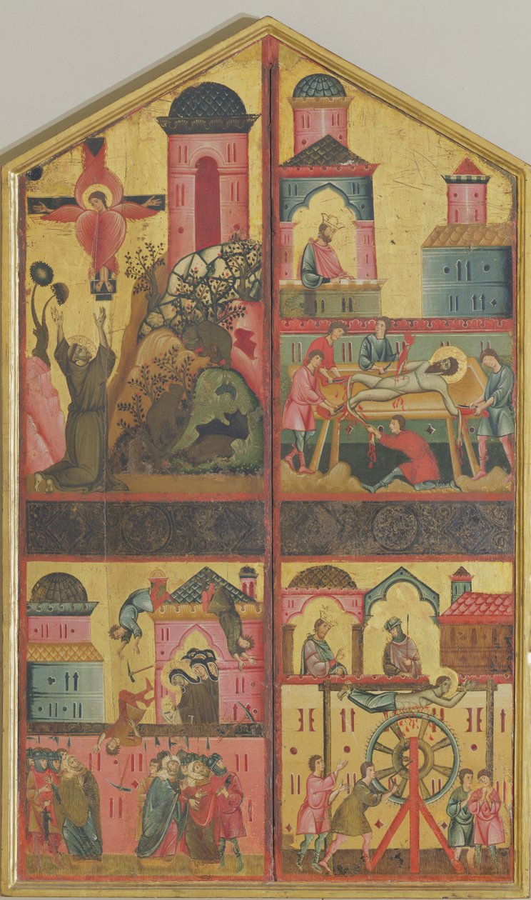 St Claire İki Parçalı, c.1280 (panelde tempera ve altın) by Guido da Siena