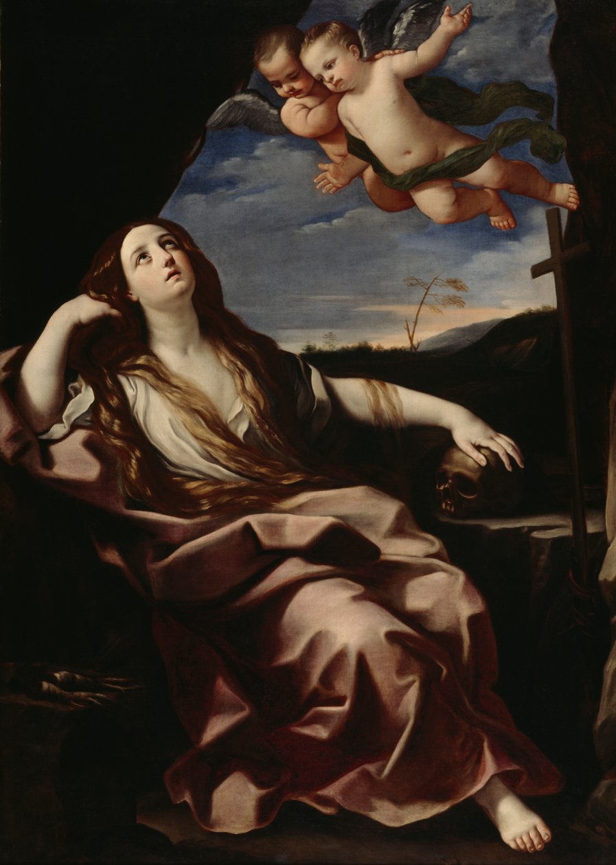 Aziz Mary Magdalen (tuval üzerine yağlıboya) by Guido (follower of) Reni