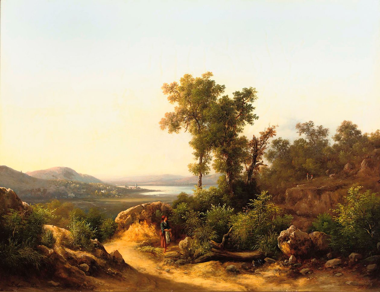 Trasimeno: Trasimeno Gölü'nden Bir Görünüm, İtalya, 1874 by Guido Agostini