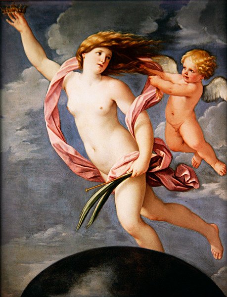 Taçlı Fortuna (tuval üzerine yağlı boya) by Guido Reni