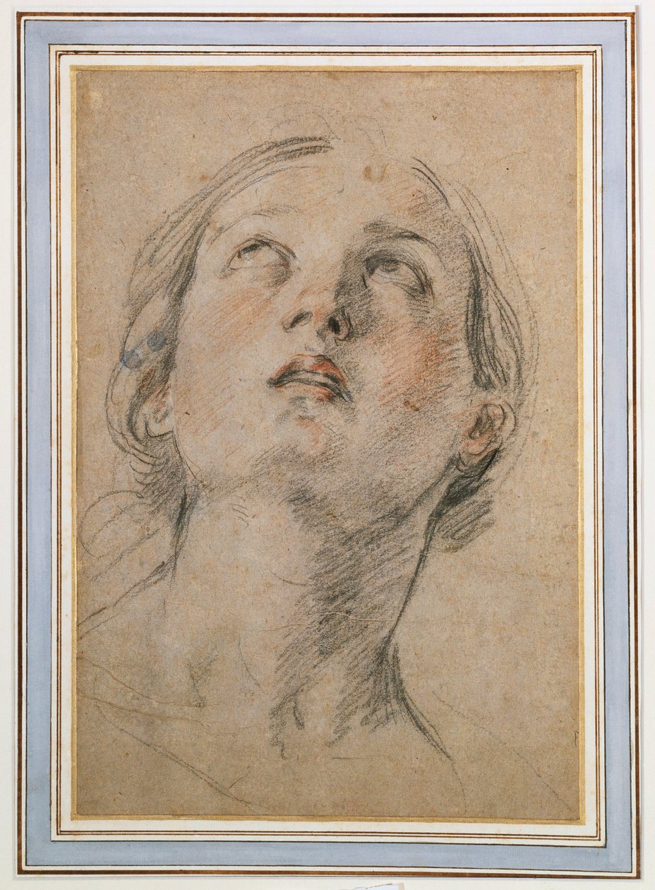 Yukarıya Bakan Bir Kadının Başı by Guido Reni