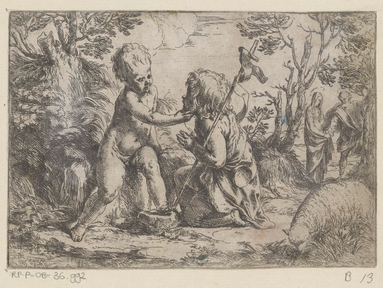 Mesih Çocuk ve Genç Vaftizci Yahya by Guido Reni