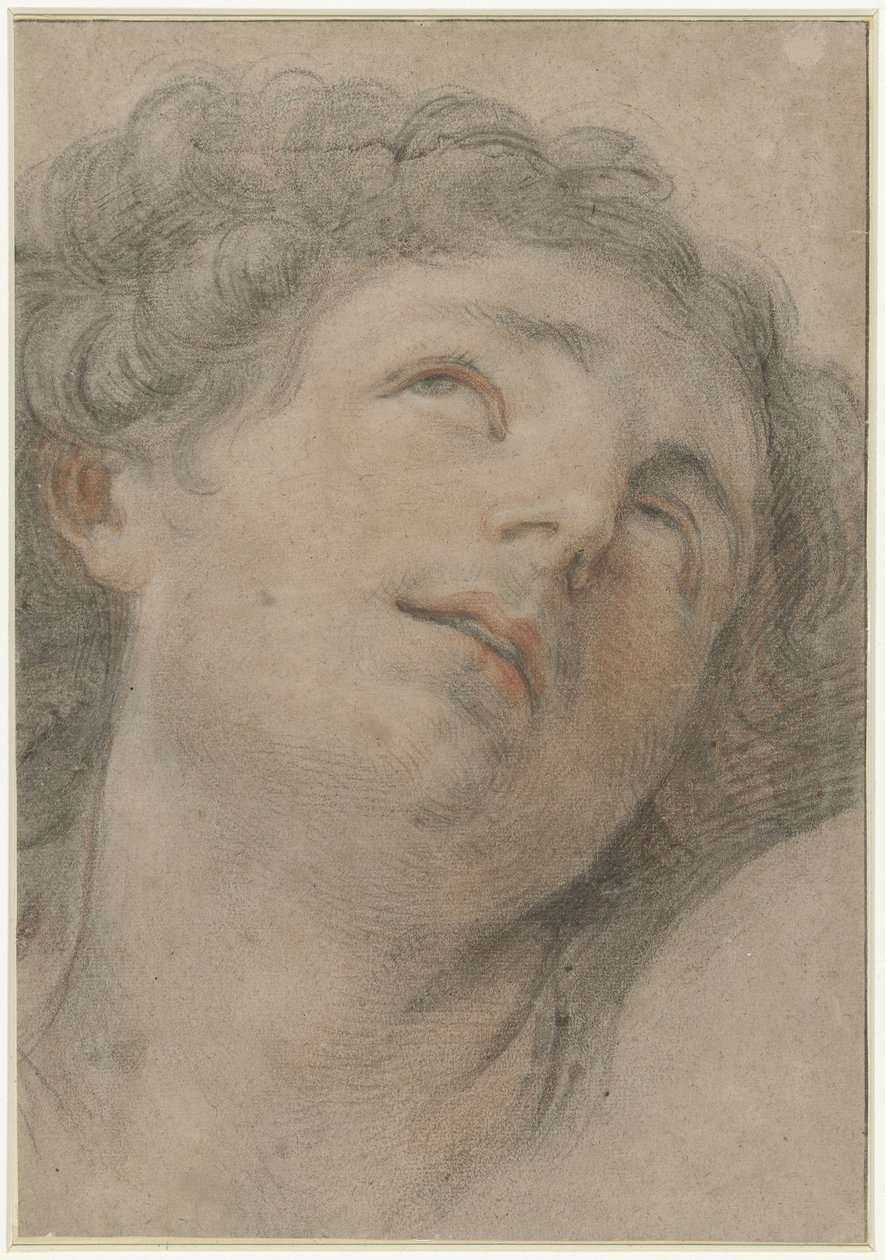 Saint Sebastian'ın başı, yukarı bakıyor by Guido Reni