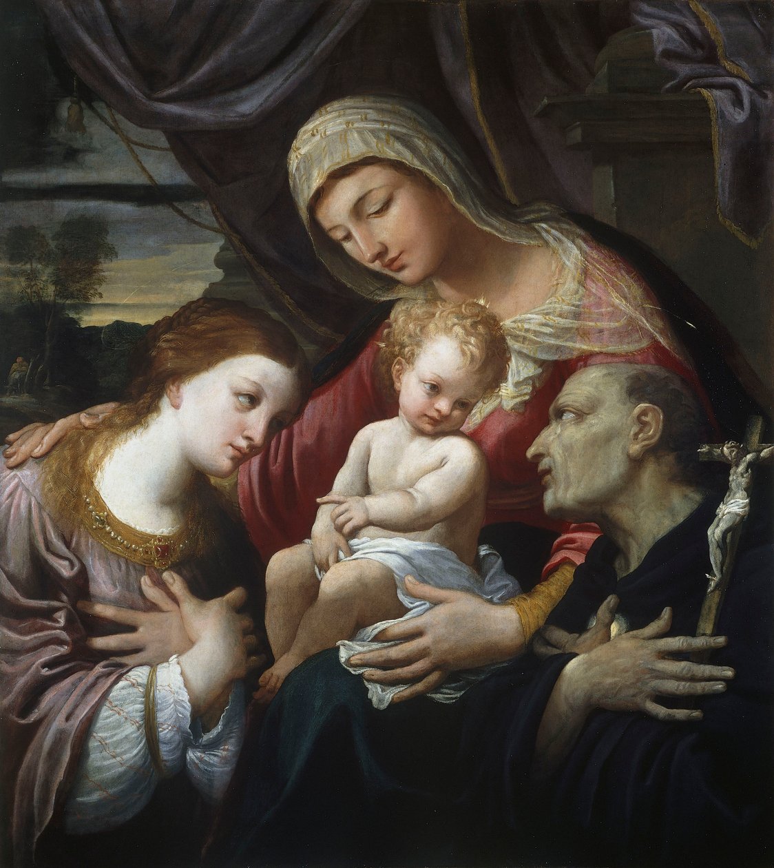 Madonna and Child with Saints, Guido Reni (1575-1642), tuval üzerine yağlı boya by Guido Reni