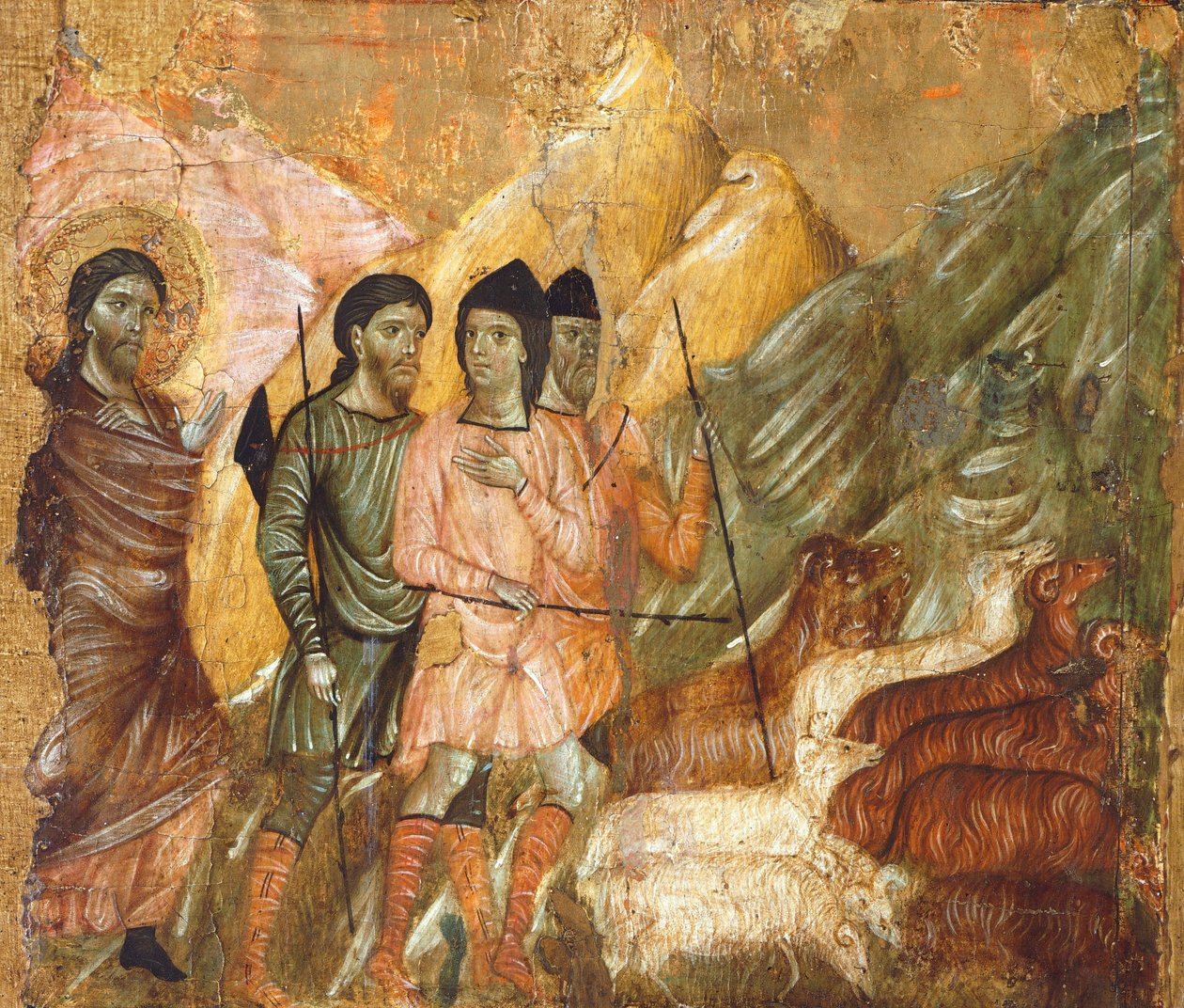 Majesteleri, Guido da Siena (yaklaşık 1230-ca 1290), Detay. Sütunlar Salonu, Palazzo Pubblico (Belediye Binası), Siena, İtalya by Guido da Siena